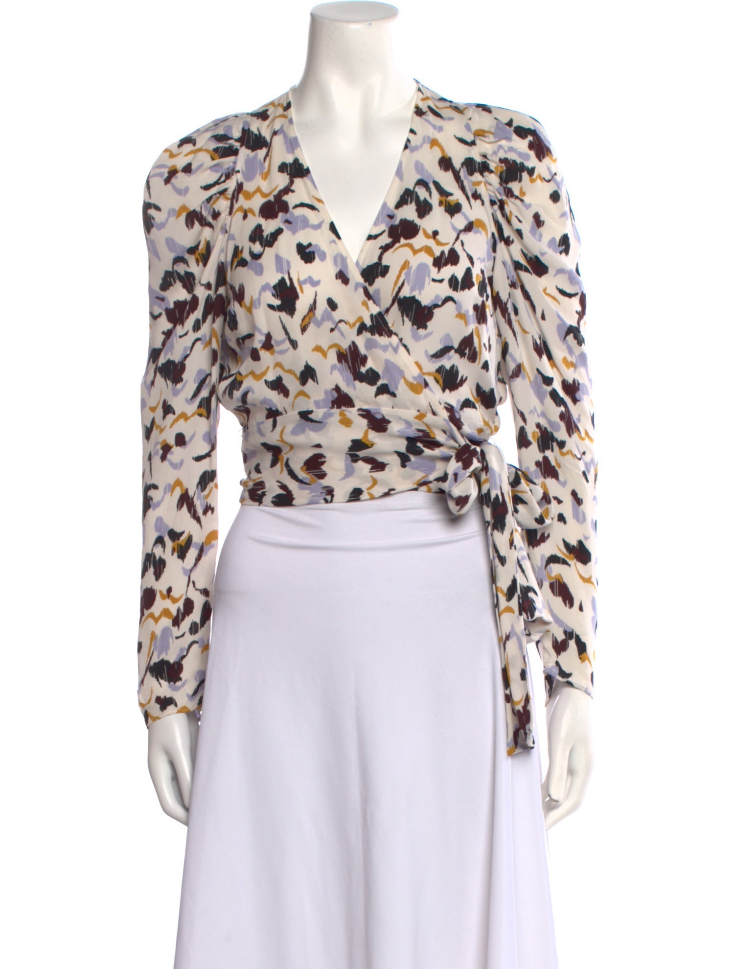 A.L.C. Silk Printed Crop Top