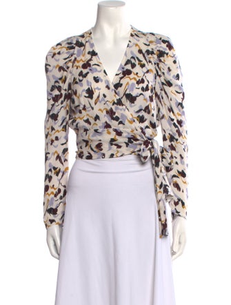 A.L.C. Silk Printed Crop Top