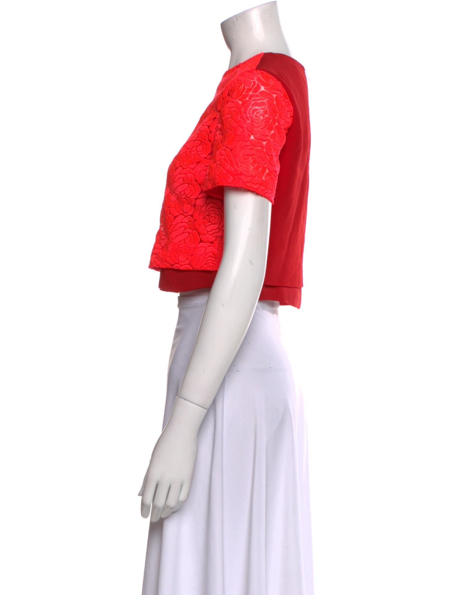 A.L.C. Crew Neck Short Sleeve Crop Top