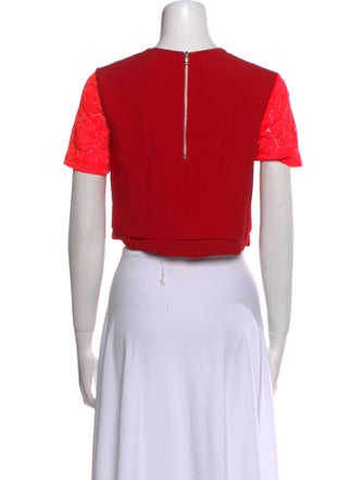 A.L.C. Crew Neck Short Sleeve Crop Top