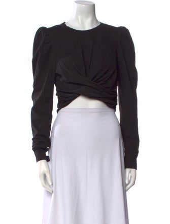 A.L.C. Crew Neck Long Sleeve Crop Top