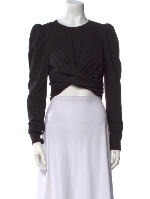 A.L.C. Crew Neck Long Sleeve Crop Top