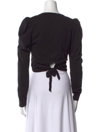 A.L.C. Crew Neck Long Sleeve Crop Top