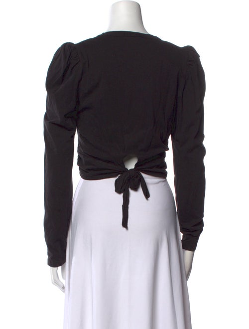 A.L.C. Crew Neck Long Sleeve Crop Top