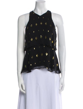 A.L.C. Silk Printed Crop Top