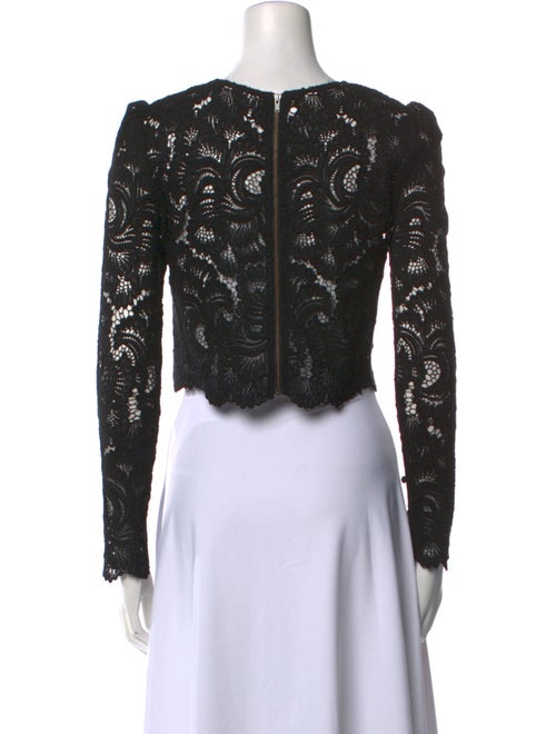 A.L.C. Lace Pattern Crew Neck Crop Top