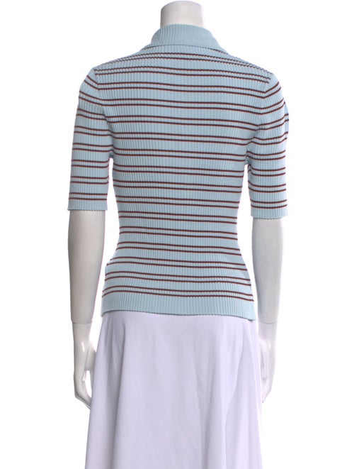 A.L.C. Striped Three-Quarter Sleeve Polo