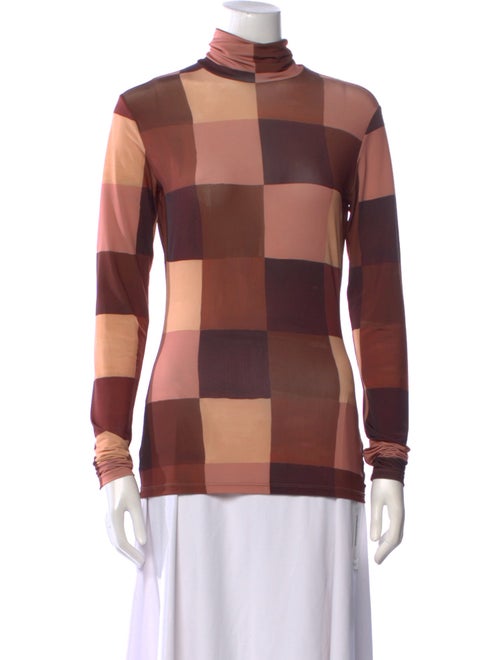 A.L.C. Plaid Print Turtleneck Sweatshirt