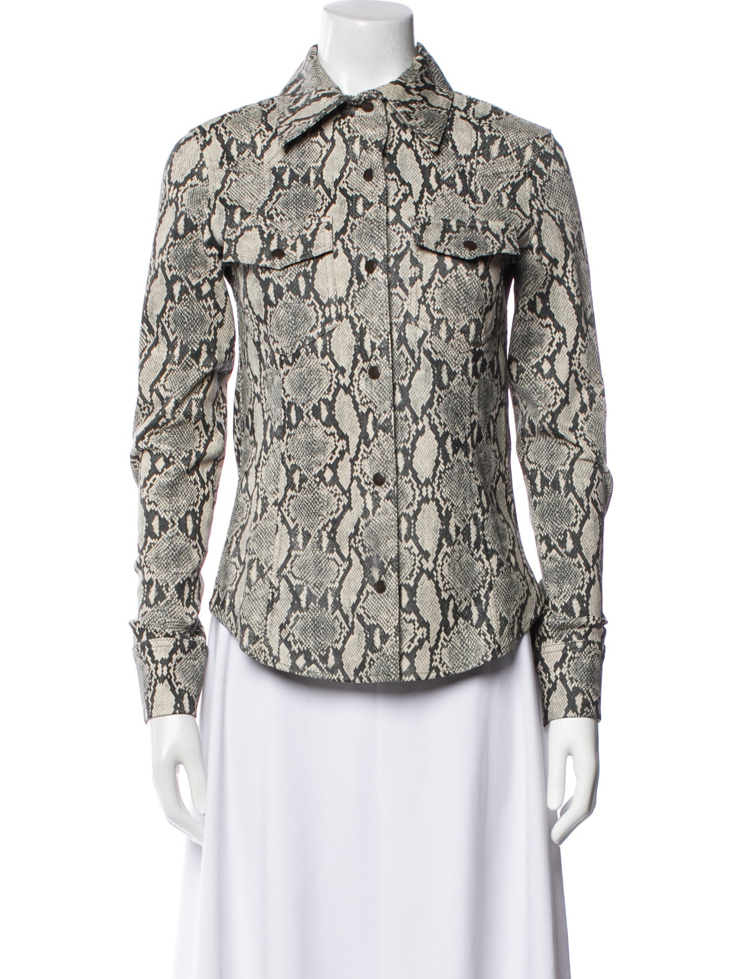 A.L.C. Lamb Leather Animal Print Jacket