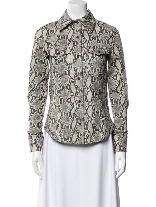 A.L.C. Lamb Leather Animal Print Jacket