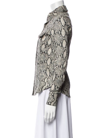 A.L.C. Lamb Leather Animal Print Jacket