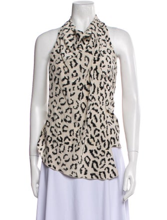 A.L.C. Silk Animal Print Blouse