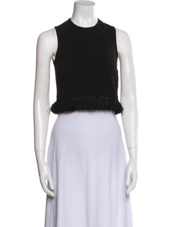A.L.C. Crew Neck Sleeveless Crop Top