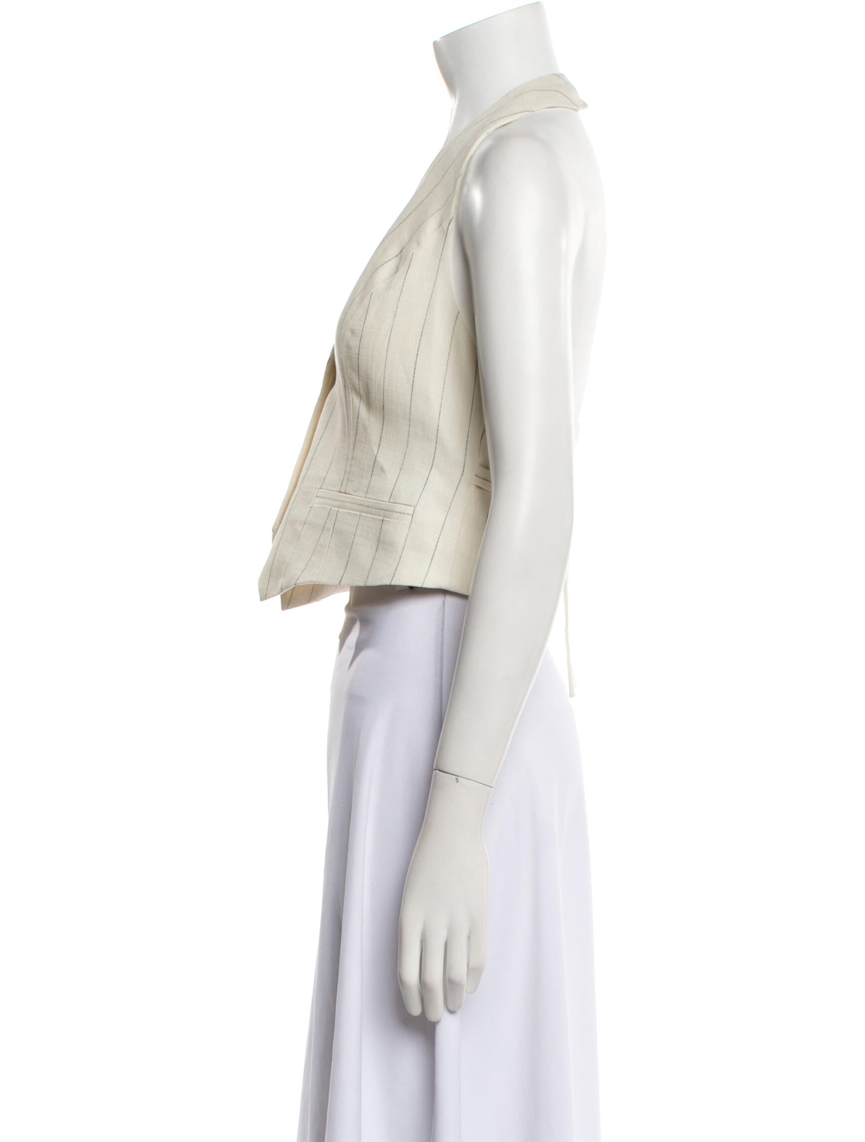 A.L.C. Striped V-Neck Crop Top