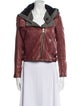 A.L.C. Leather Colorblock Pattern Biker Jacket