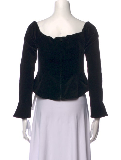 A.L.C. Square Neckline Three-Quarter Sleeve Crop Top