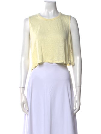 A.L.C. Linen Crew Neck Crop Top