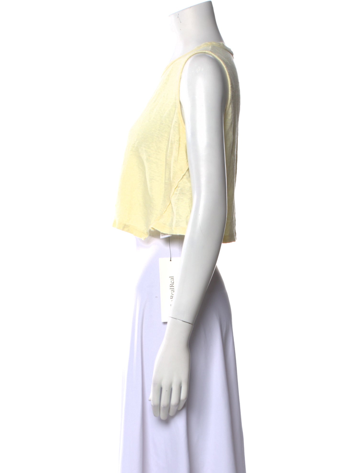 A.L.C. Linen Crew Neck Crop Top