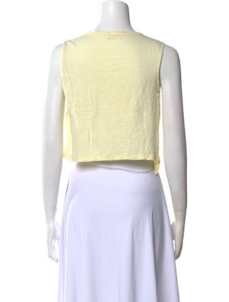 A.L.C. Linen Crew Neck Crop Top