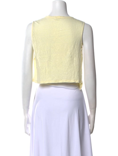 A.L.C. Linen Crew Neck Crop Top