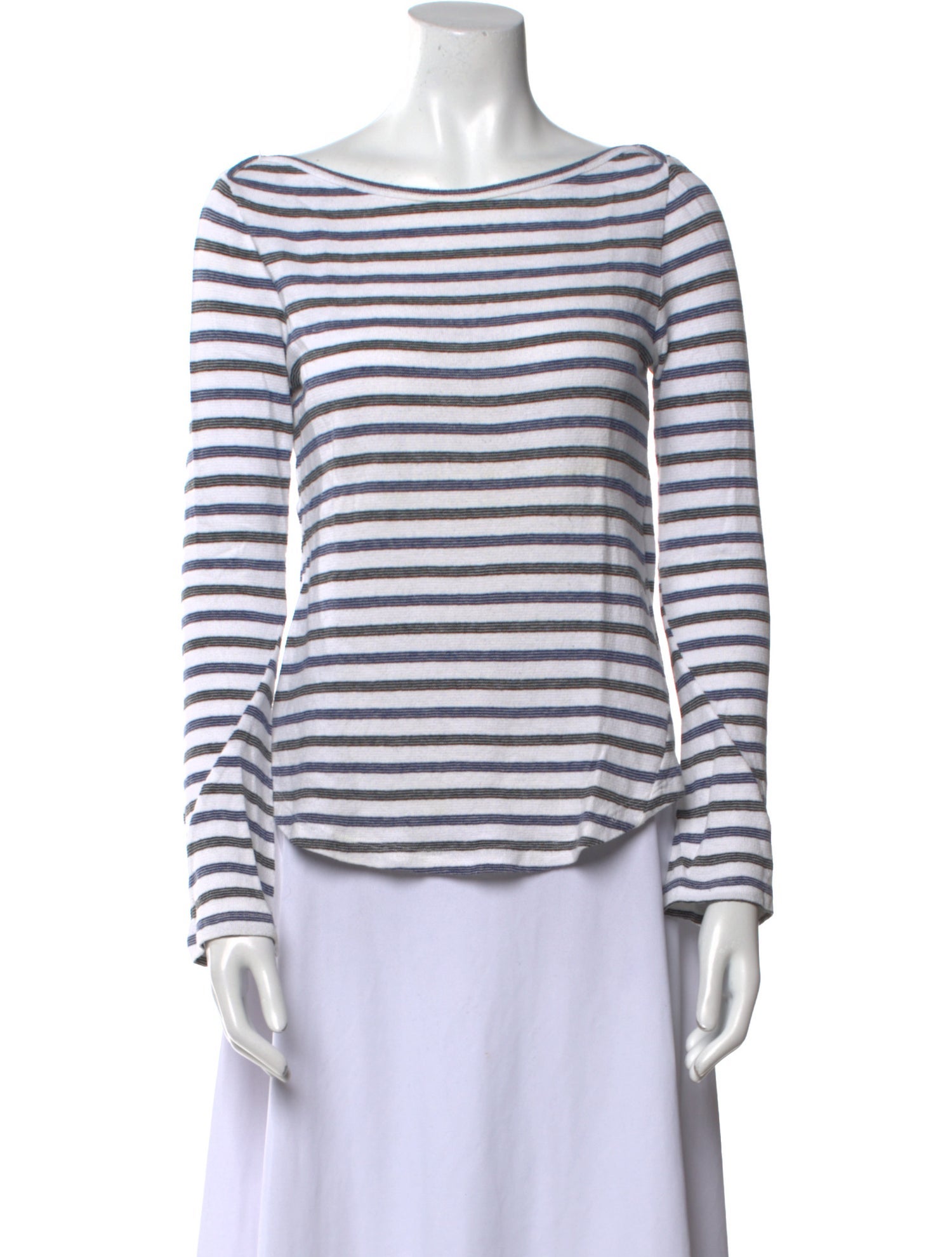 A.L.C. Striped Bateau Neckline Top
