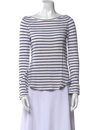 A.L.C. Striped Bateau Neckline Top