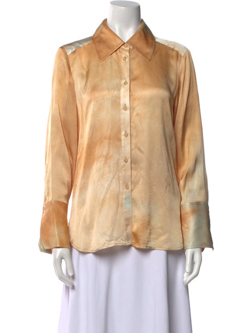 A.L.C. Tie-Dye Print Long Sleeve Button-Up Top