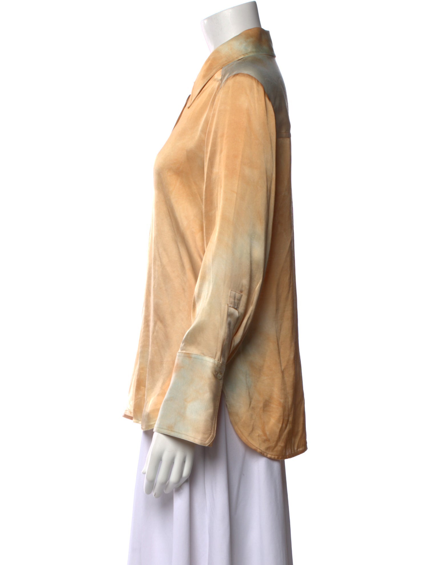 A.L.C. Tie-Dye Print Long Sleeve Button-Up Top