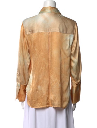 A.L.C. Tie-Dye Print Long Sleeve Button-Up Top