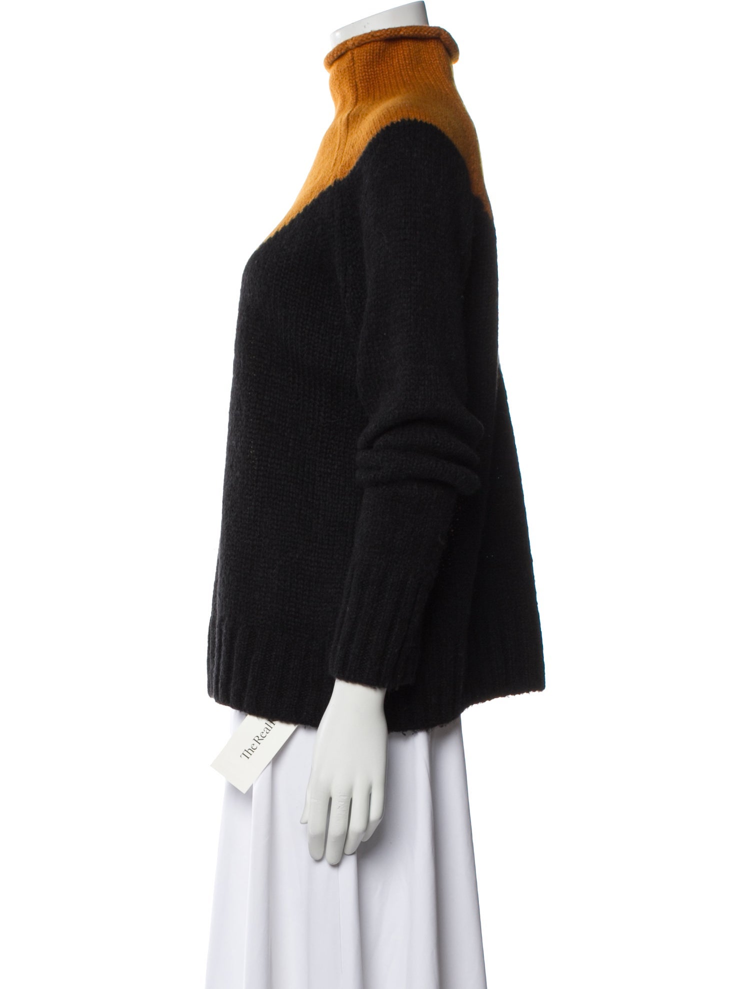 A.L.C. Colorblock Pattern Mock Neck Sweater