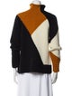 A.L.C. Colorblock Pattern Mock Neck Sweater