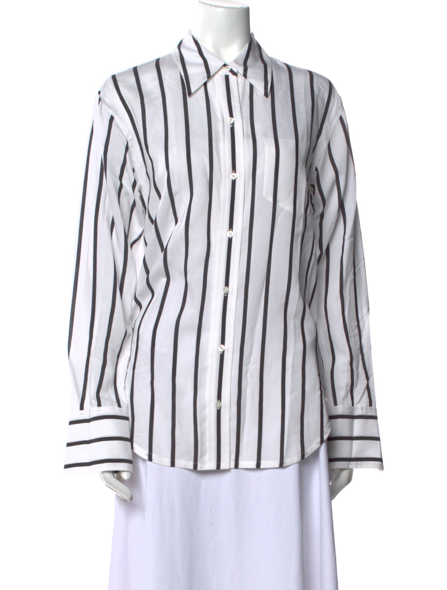 A.L.C. Striped Long Sleeve Button-Up Top