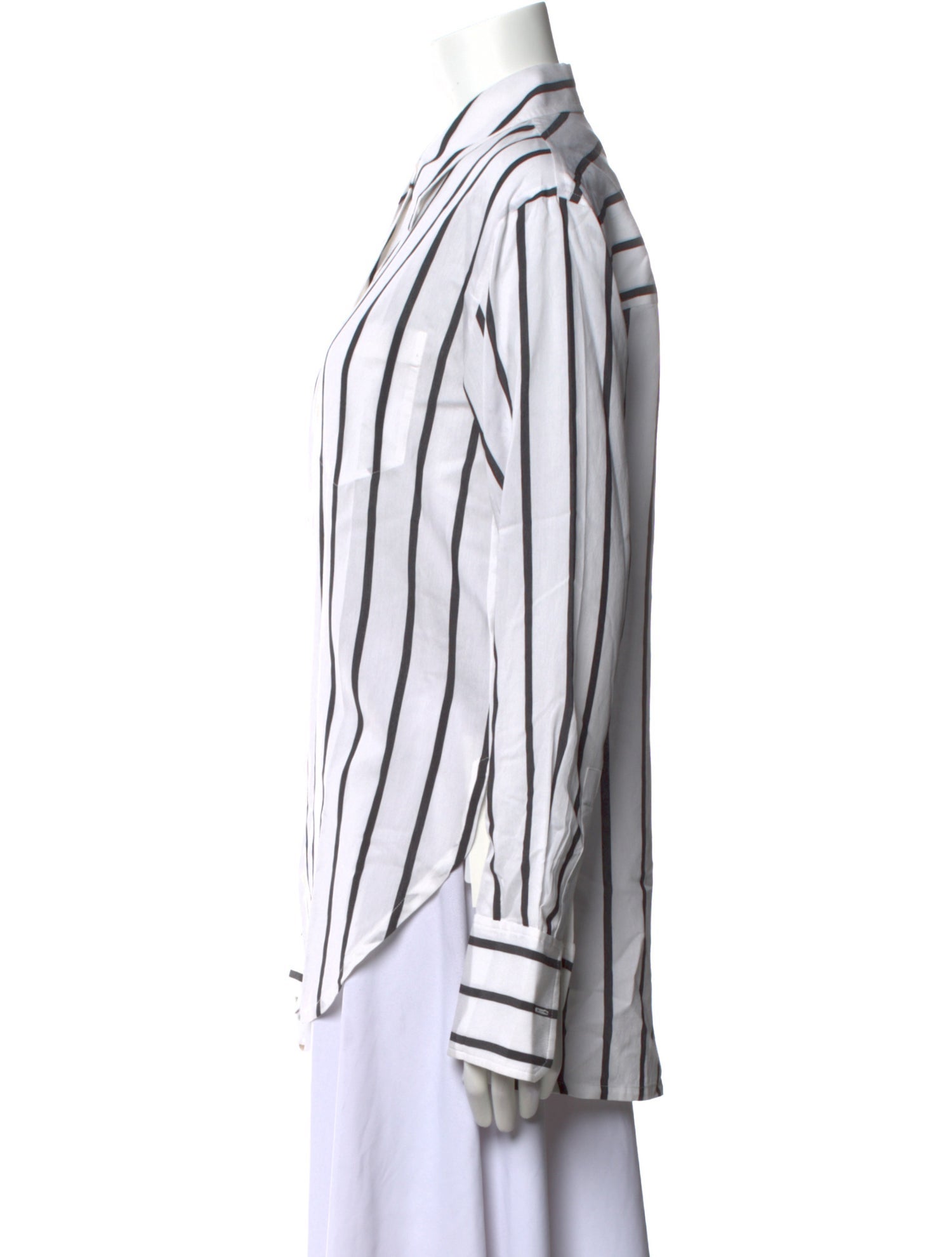 A.L.C. Striped Long Sleeve Button-Up Top