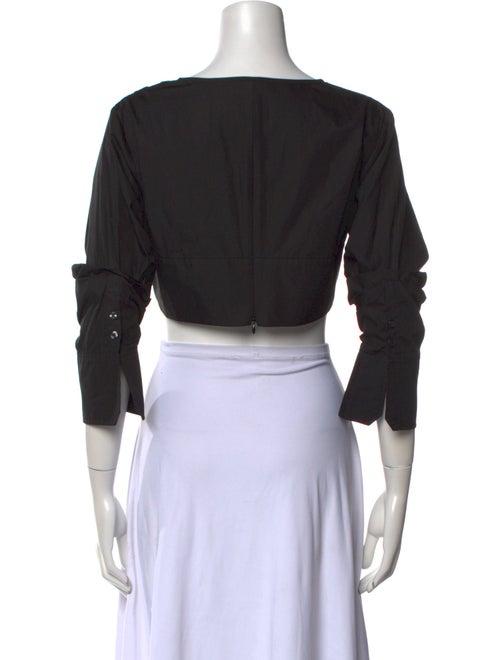 A.L.C. V-Neck Three-Quarter Sleeve Crop Top