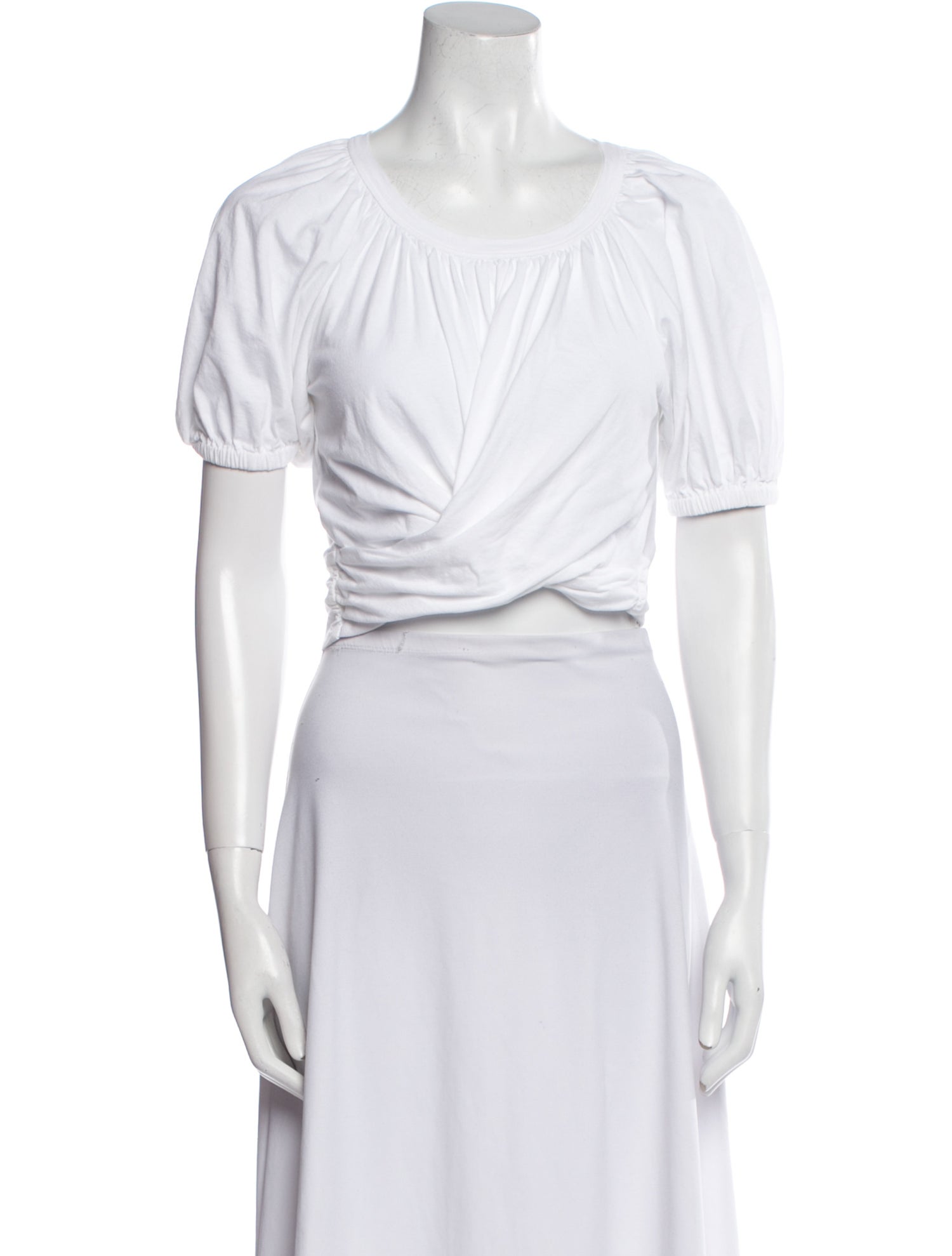 A.L.C. Scoop Neck Short Sleeve Crop Top