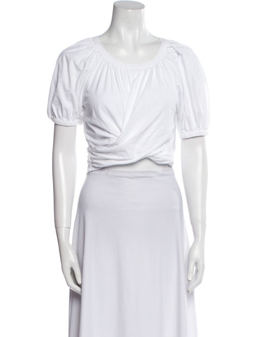 A.L.C. Scoop Neck Short Sleeve Crop Top