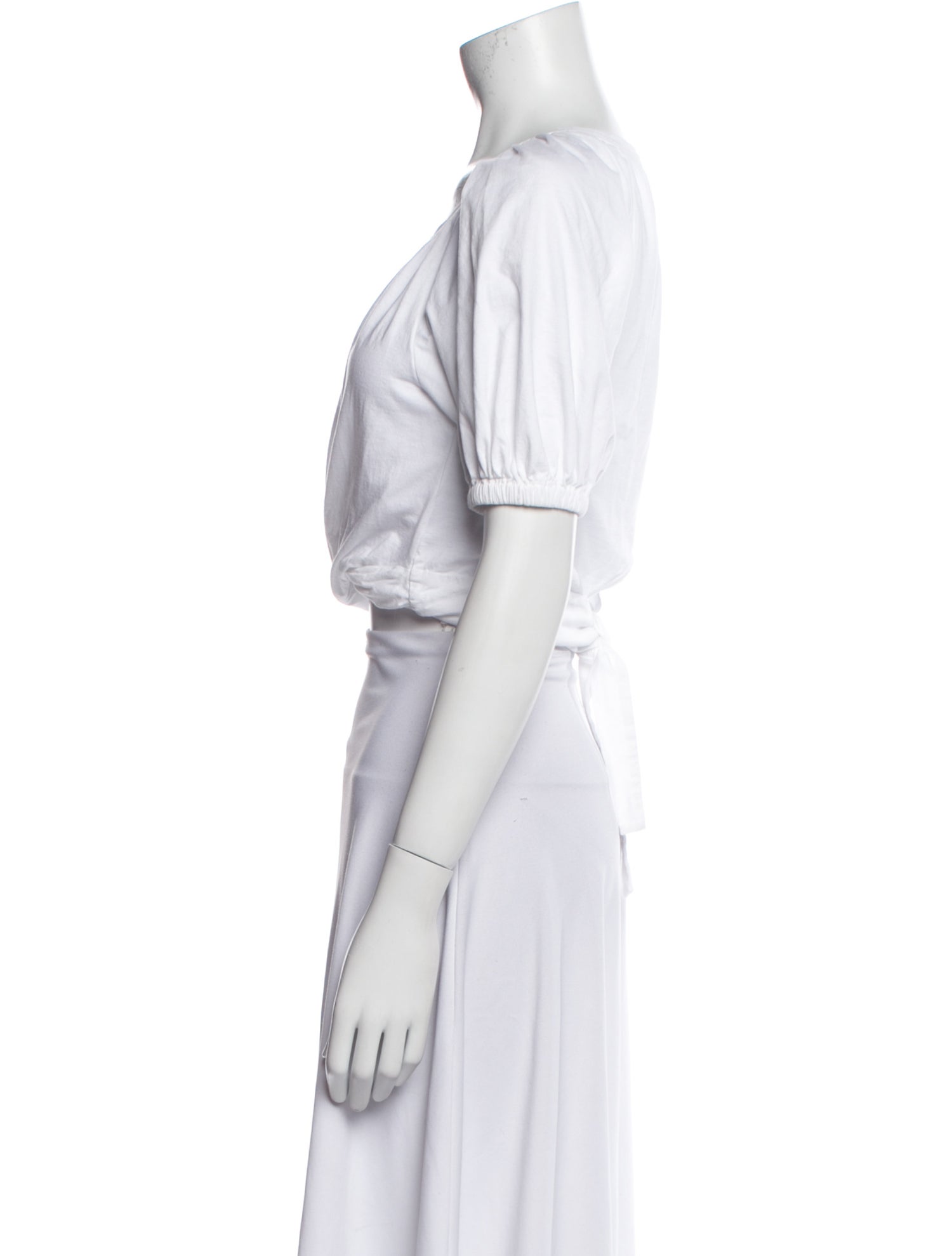 A.L.C. Scoop Neck Short Sleeve Crop Top