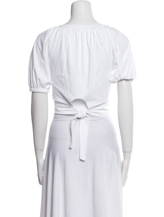 A.L.C. Scoop Neck Short Sleeve Crop Top