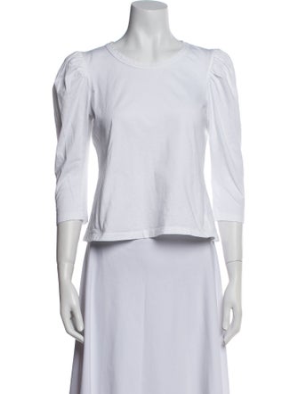 A.L.C. Linen Scoop Neck Crop Top