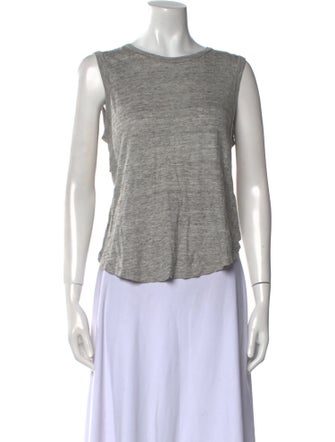 A.L.C. Linen Bateau Neckline Top