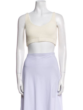 A.L.C. Scoop Neck Sleeveless Crop Top