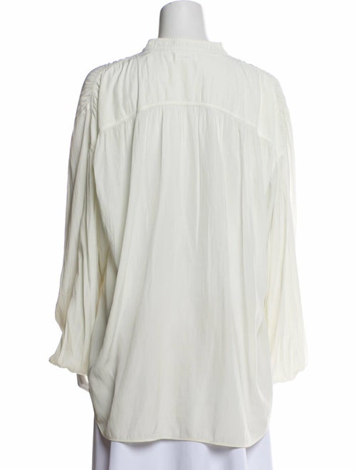 A.L.C. Mock Neck Long Sleeve Button-Up Top