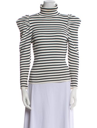 A.L.C. Striped Turtleneck Top