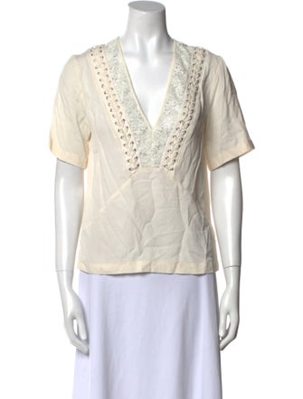 A.L.C. Silk V-Neck Blouse