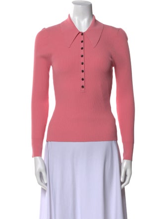 A.L.C. Mock Neck Long Sleeve Polo