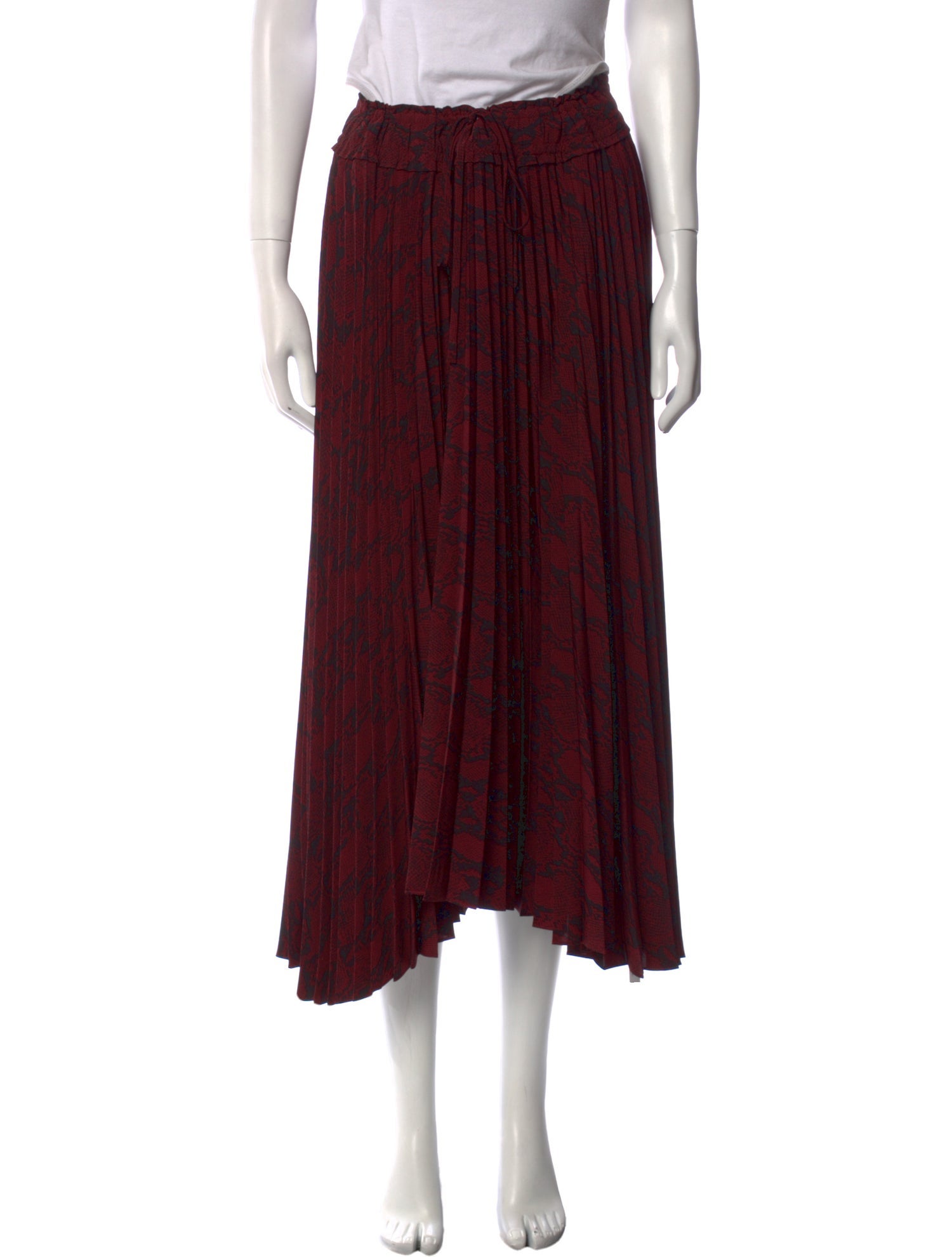 A.L.C. Pleated Accents Midi Length Skirt