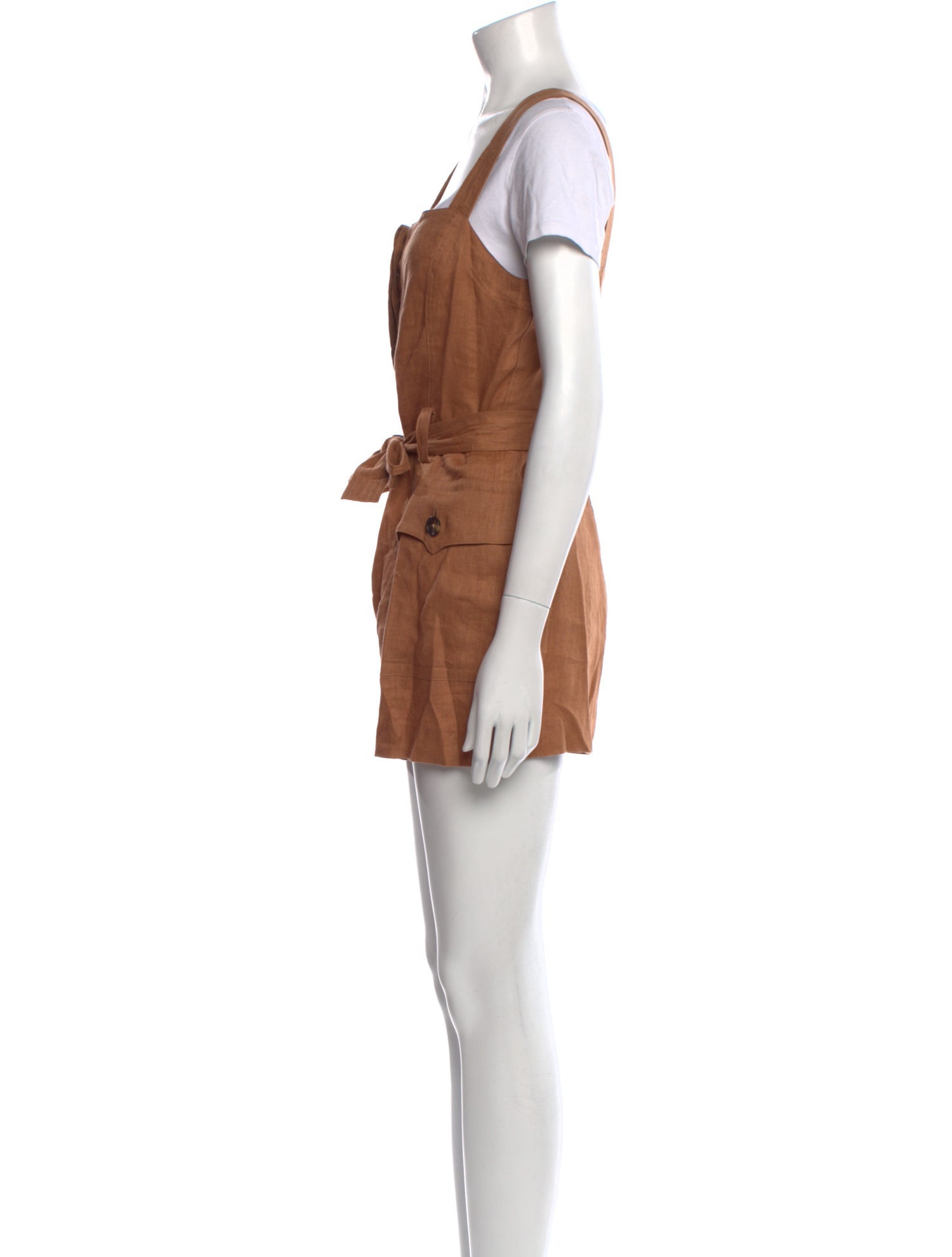 A.L.C. Linen Square Neckline Romper