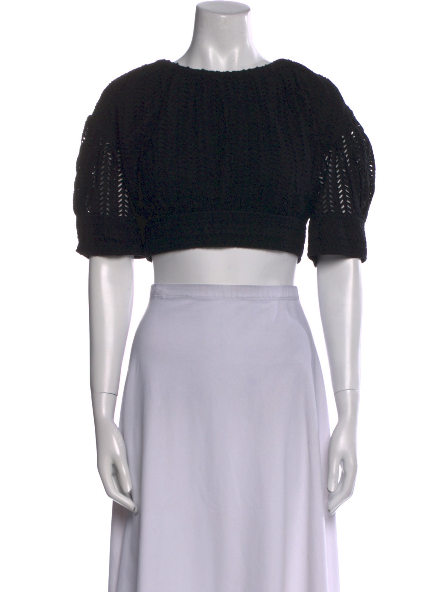 A.L.C. Scoop Neck Short Sleeve Crop Top