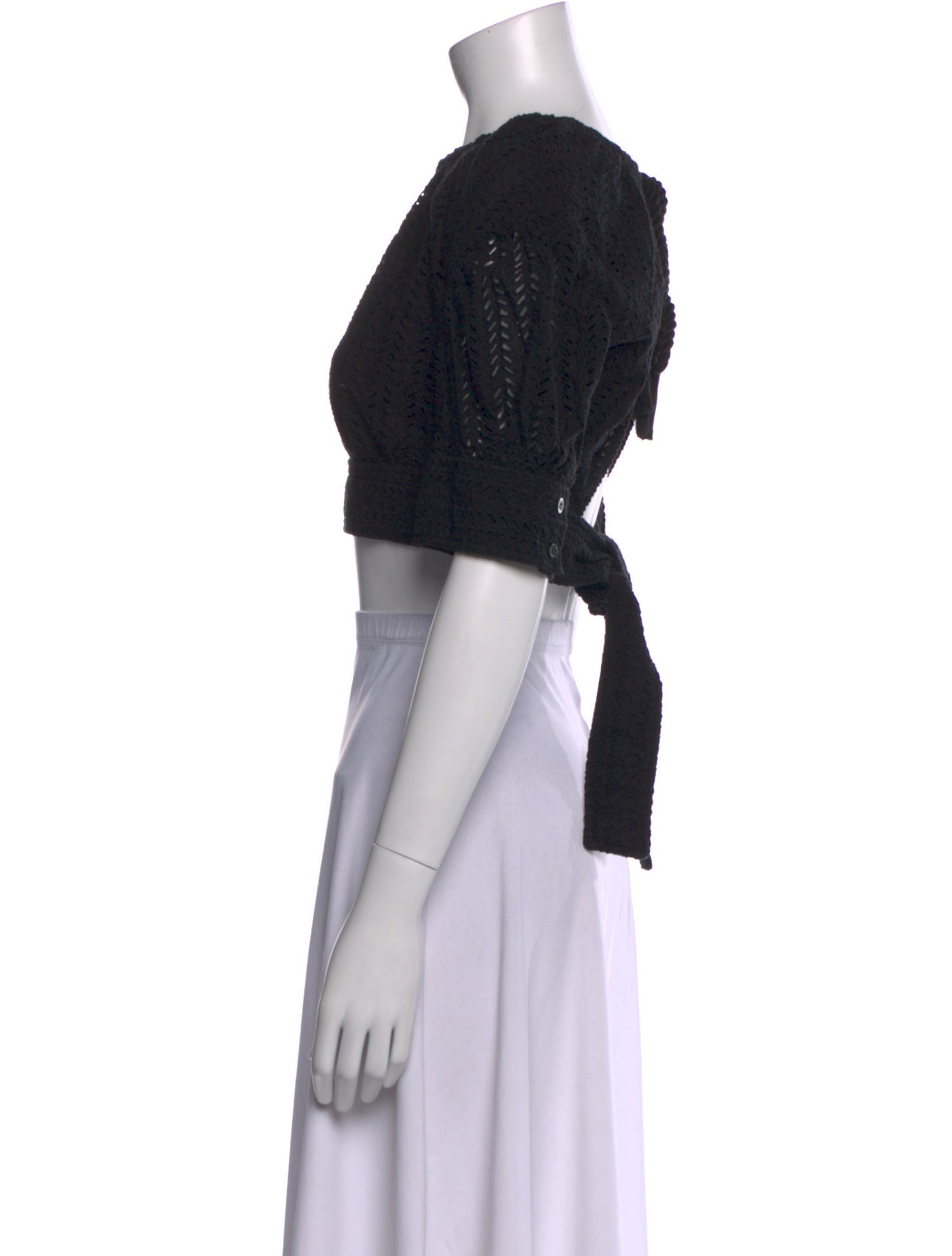 A.L.C. Scoop Neck Short Sleeve Crop Top