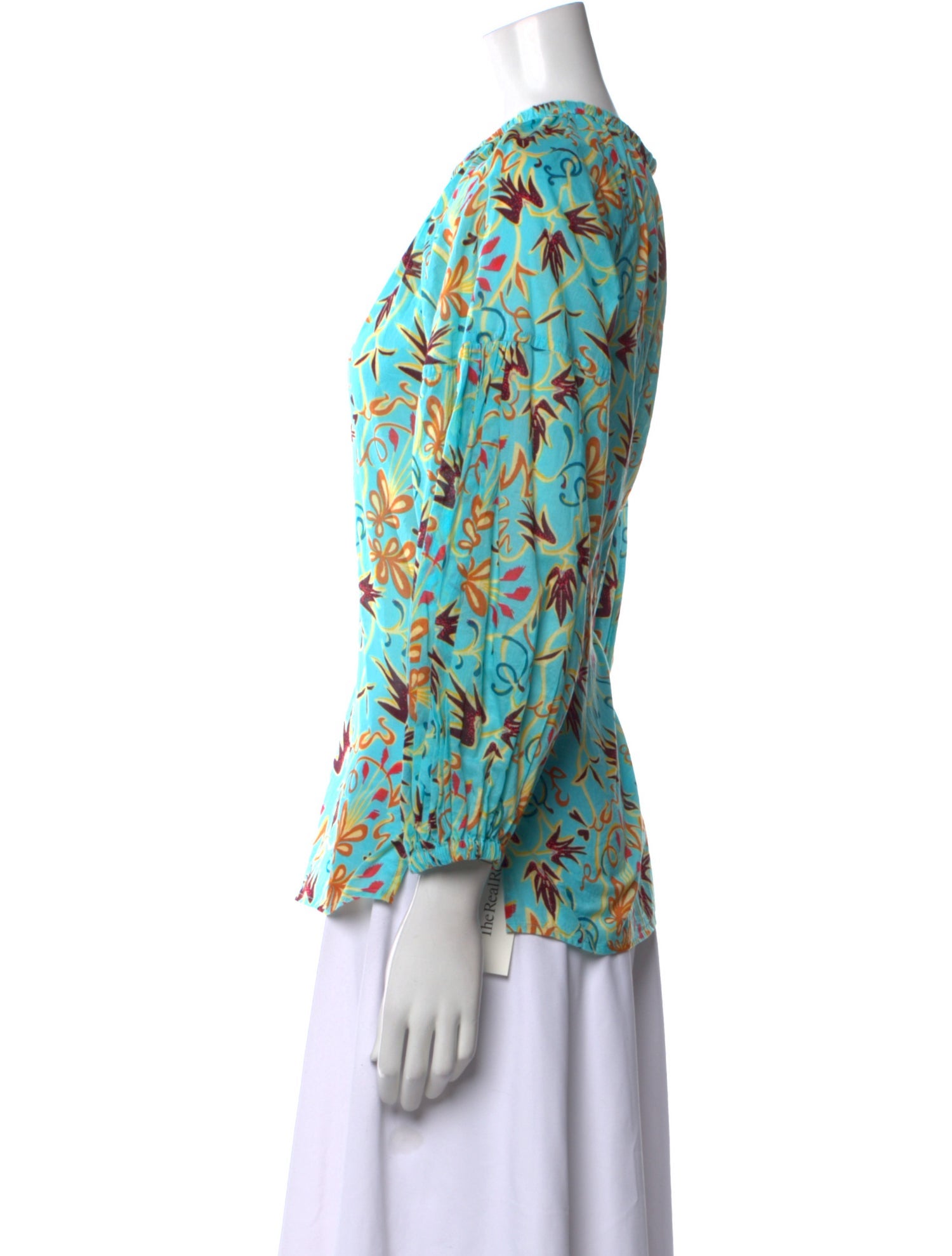 A.L.C. Floral Print Crew Neck Blouse